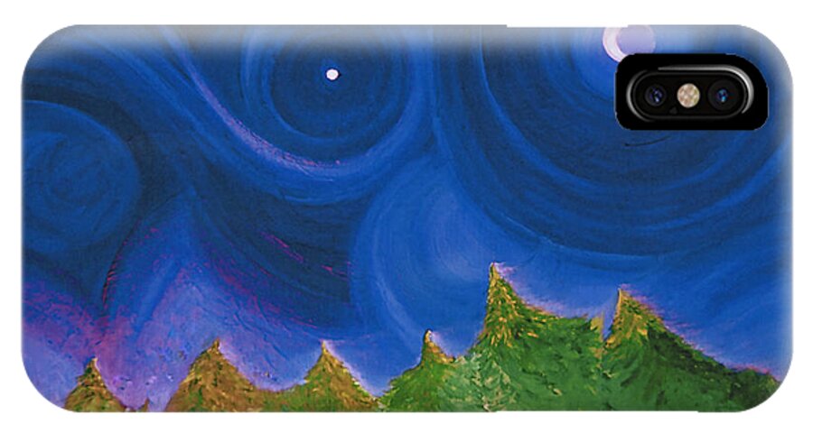 First Star iPhone X Case featuring the painting First Star Wish by jrr by First Star Art