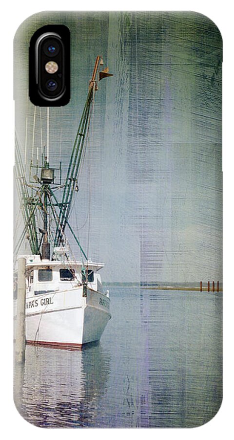 Julia Springer iPhone X Case featuring the photograph Fishing Boat in Chincoteague by Julia Springer