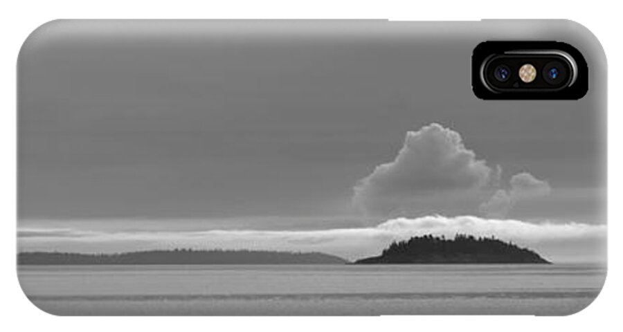 Island iPhone X Case featuring the photograph Flat Top Island BW by Bob VonDrachek