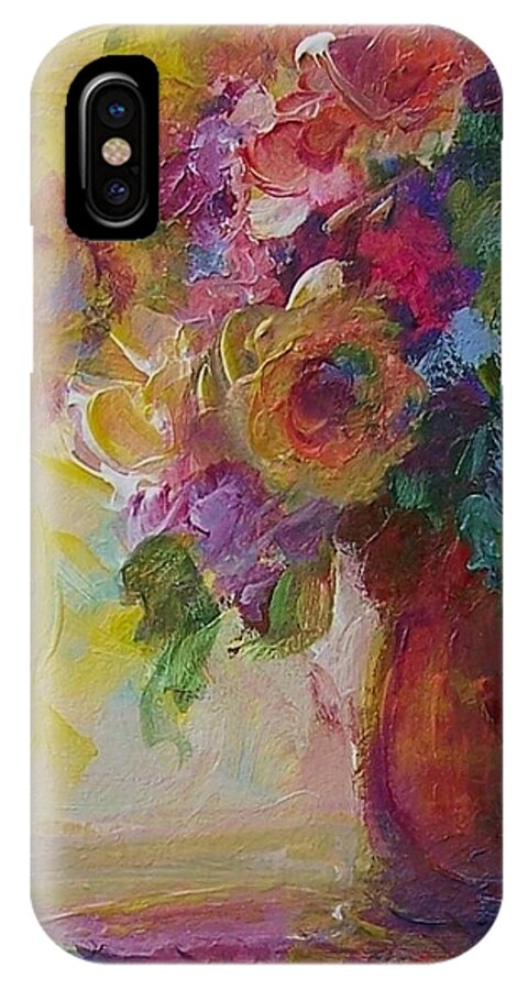 Floral iPhone X Case featuring the painting Floral Still Life by Mary Wolf