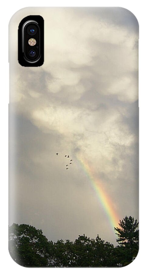 Rainbow iPhone X Case featuring the photograph Flying Ahead by Joe Geraci
