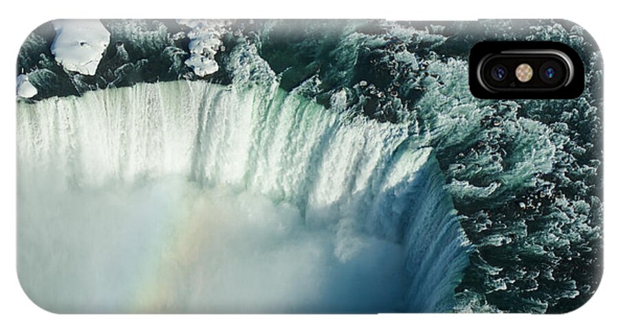 Niagara Falls iPhone X Case featuring the photograph Flying Over Icy Niagara Falls by Georgia Mizuleva
