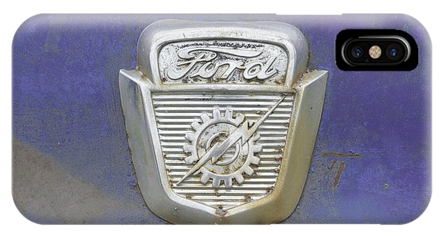 Ford Truck iPhone X Case featuring the photograph Ford Emblem by Laurie Perry