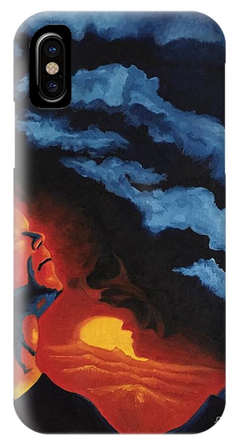 Foreseen iPhone X Case featuring the painting Foreseen by Michael TMAD Finney