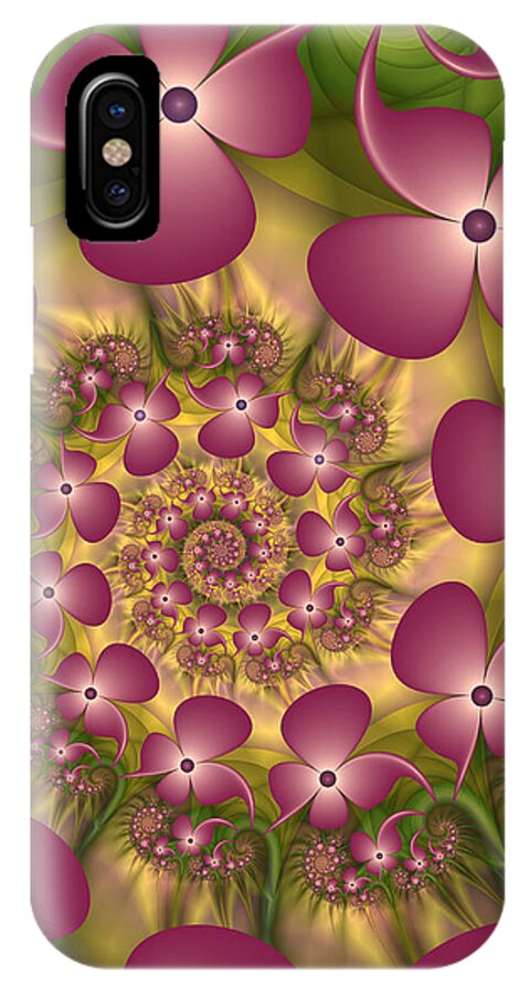 Fractal iPhone X Case featuring the digital art Fractal Joy by Gabiw Art