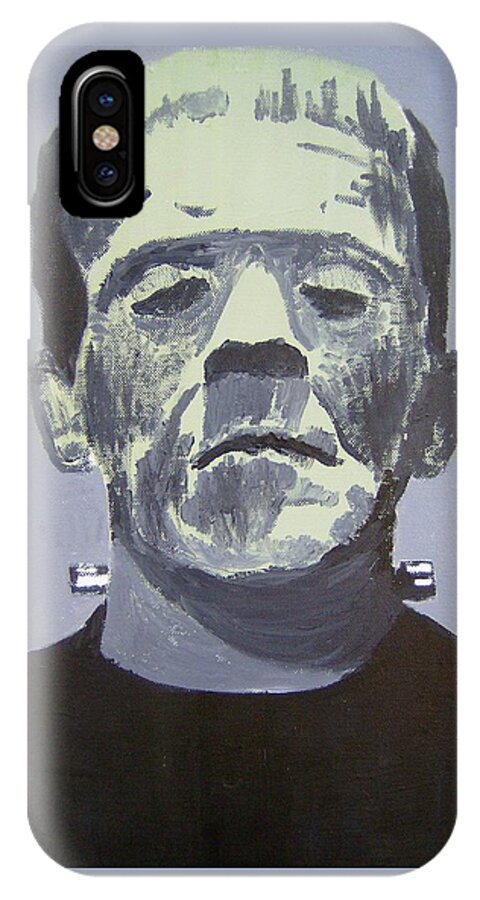 Frankenstein Monster iPhone X Case featuring the painting Frankenstein by Dan Twyman