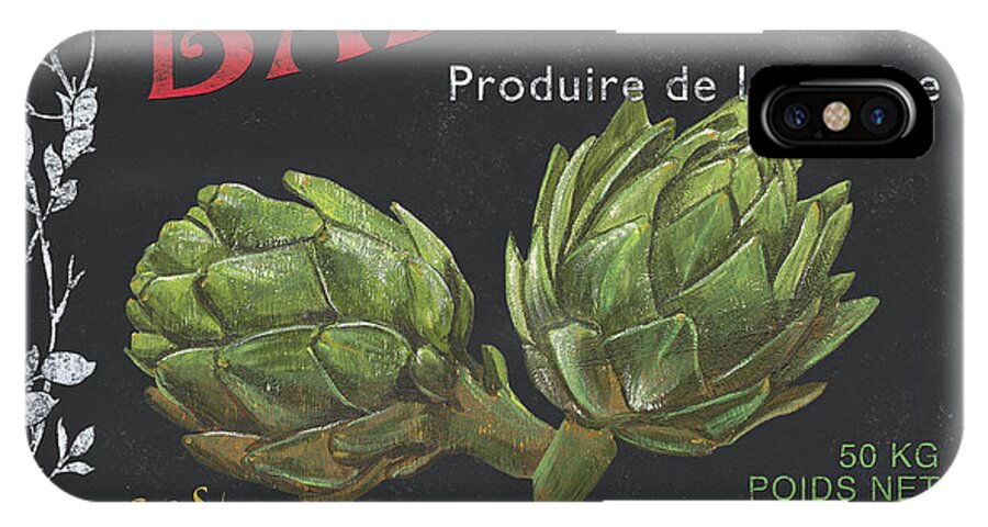 Vegetables iPhone X Case featuring the painting French Veggie Labels 1 by Debbie DeWitt