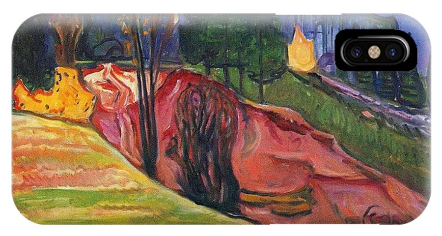 Munch iPhone X Case featuring the painting From Thuringewald by Pam Neilands