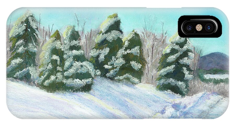 Snow iPhone X Case featuring the painting Frozen Sunshine by Arlene Crafton
