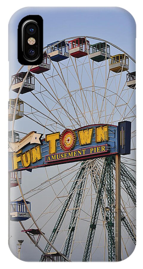 Funtown Pier iPhone X Case featuring the photograph Funtown Ferris Wheel by Terry DeLuco
