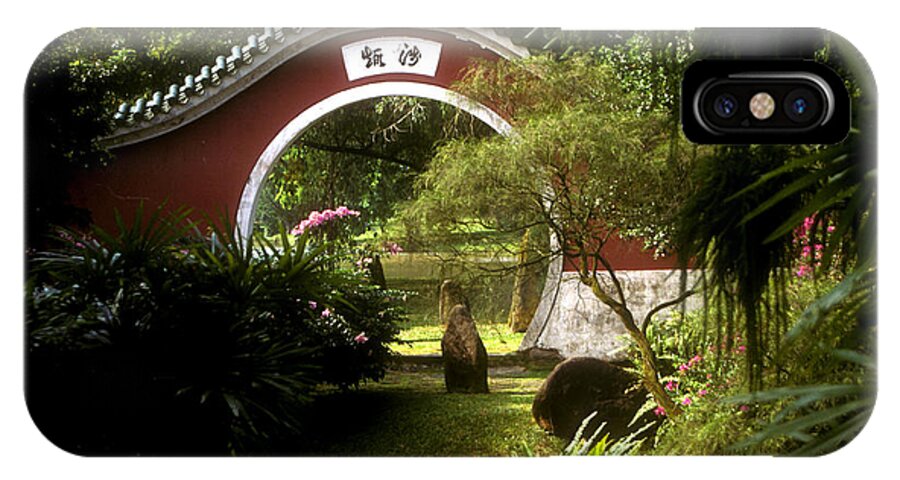 Singapore iPhone X Case featuring the photograph Garden Moon Gate 21E by Gerry Gantt