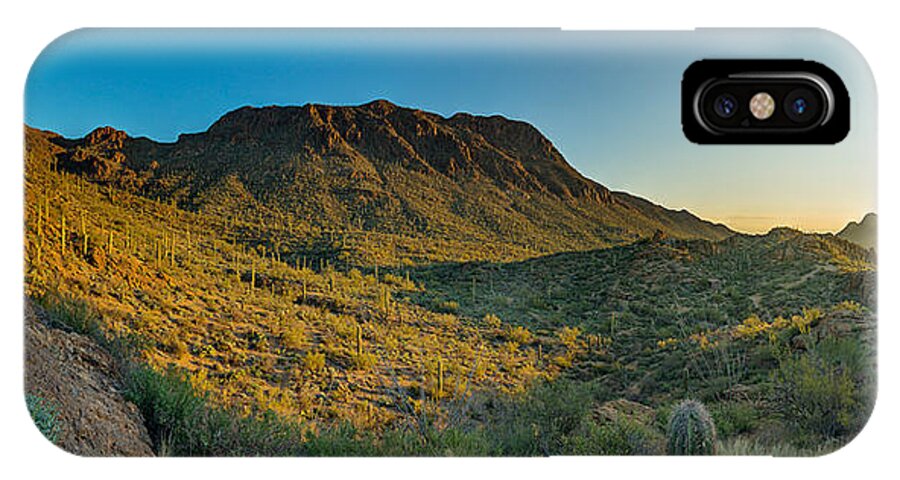 Landscape iPhone X Case featuring the photograph Gates Pass sunrise by Chris Bordeleau