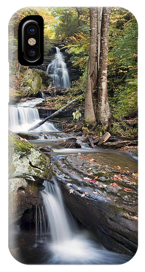 Ozone iPhone X Case featuring the photograph Gazing Up At Ozone Falls In Autumn by Gene Walls