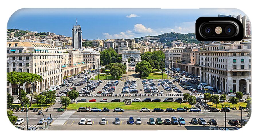 Architecture iPhone X Case featuring the photograph Genova - Piazza della Vittoria overview by Antonio Scarpi
