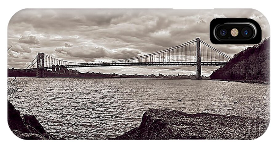 George Washington Bridge iPhone X Case featuring the photograph George Washington Bridge by Mark Miller