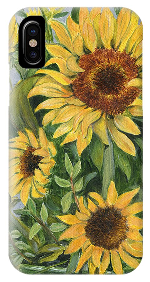 Sunflower iPhone X Case featuring the painting Gift of Love and Gratitude by Sandy Murphree Jacobs