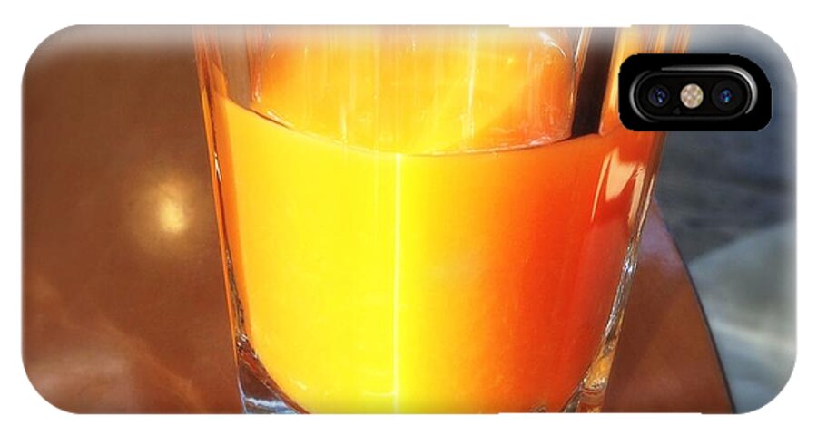 Orange Juice iPhone X Case featuring the photograph Glass with orange fruit juice by Matthias Hauser