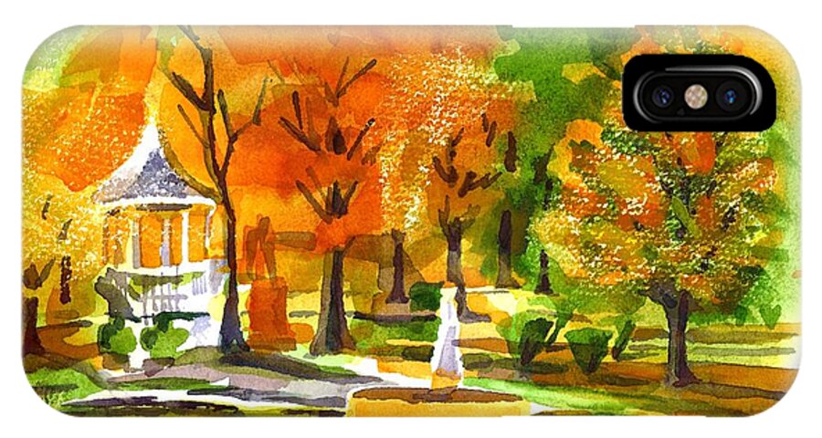 Golden Autumn Day 2 iPhone X Case featuring the painting Golden Autumn Day 2 by Kip DeVore