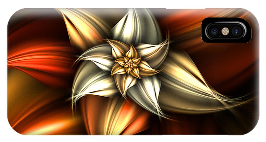 Painting iPhone X Case featuring the digital art Golden Beauty by Ester McGuire