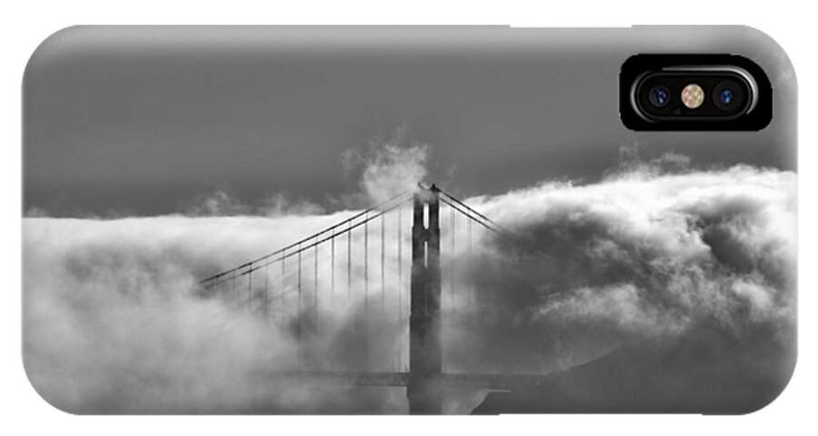 Golden Gate Bridge iPhone X Case featuring the photograph Golden Gate Fog by Spencer Hughes