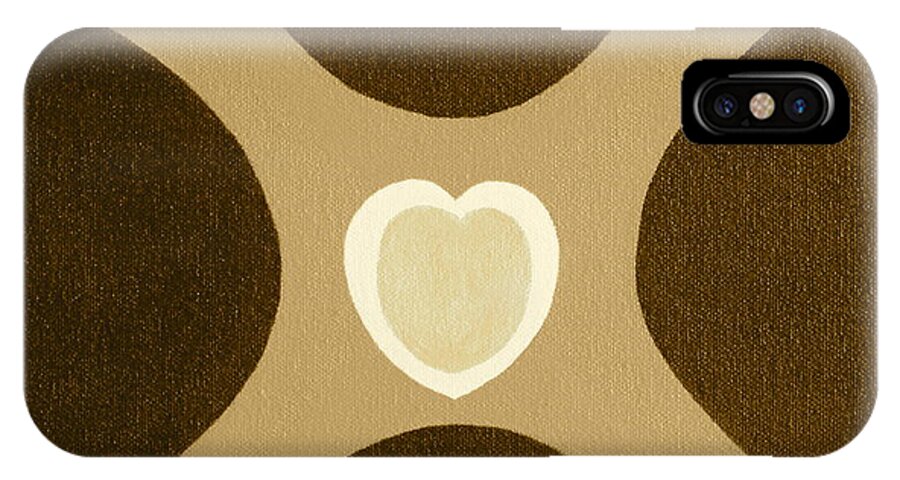 All Products iPhone X Case featuring the painting Golden Heart 3 by Lorna Maza