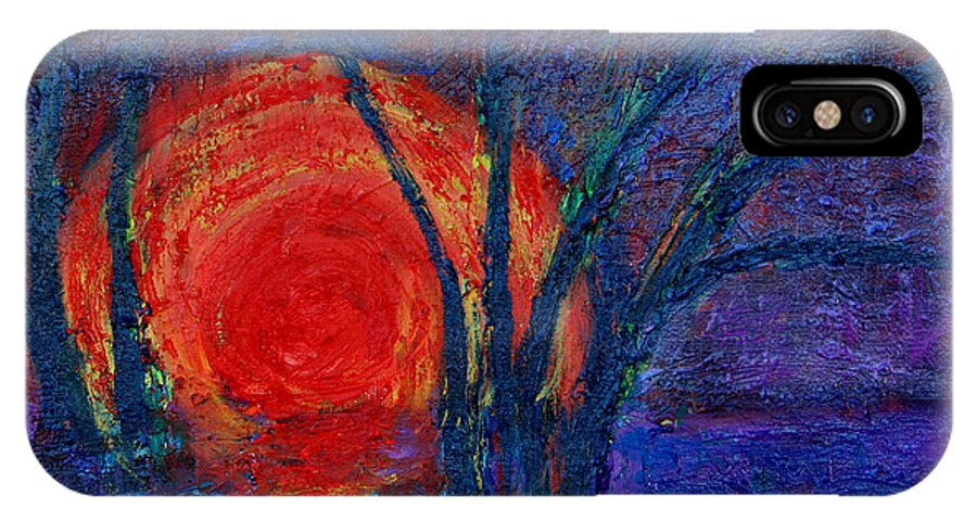 Created With Gimp On My Mac iPhone X Case featuring the painting Going Down by Karin Eisermann