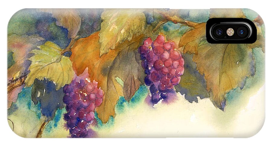 Grapes iPhone X Case featuring the painting Grapes by Hilda Vandergriff