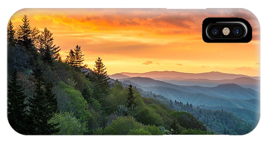 Smoky Mountains iPhone X Case featuring the photograph Great Smoky Mountains North Carolina Scenic Landscape Cherokee Rising by Dave Allen