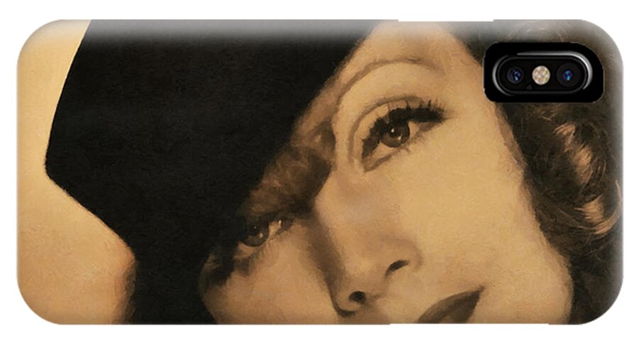 Greta Garbo iPhone X Case featuring the painting Greta Garbo by Vincent Monozlay