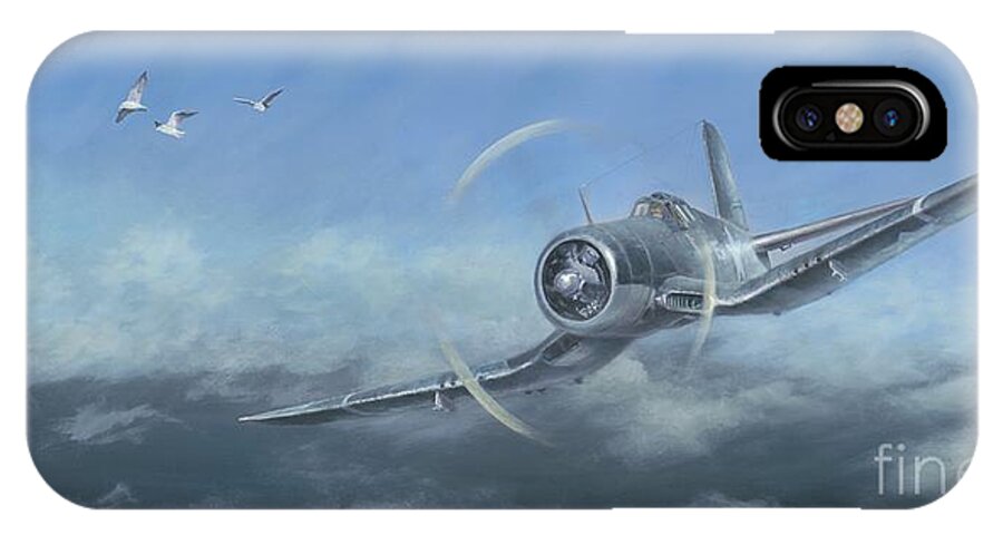 Corsair iPhone X Case featuring the painting Gull Wings by Stephen Roberson