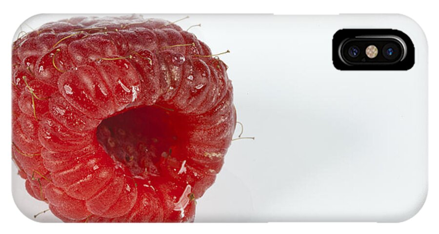 Raspberry iPhone X Case featuring the photograph Hairy Raspberry by John Crothers