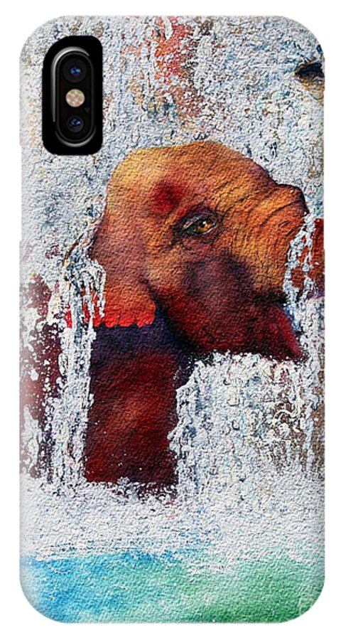 Elephant iPhone X Case featuring the painting Happy Packy by Diane DeSavoy