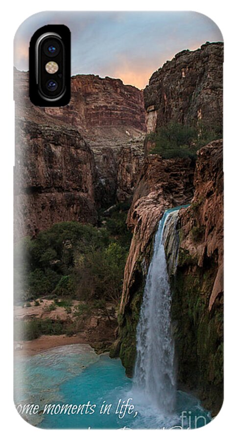 Havasu Falls iPhone X Case featuring the photograph Havasu Falls with Quote by Jim McCain