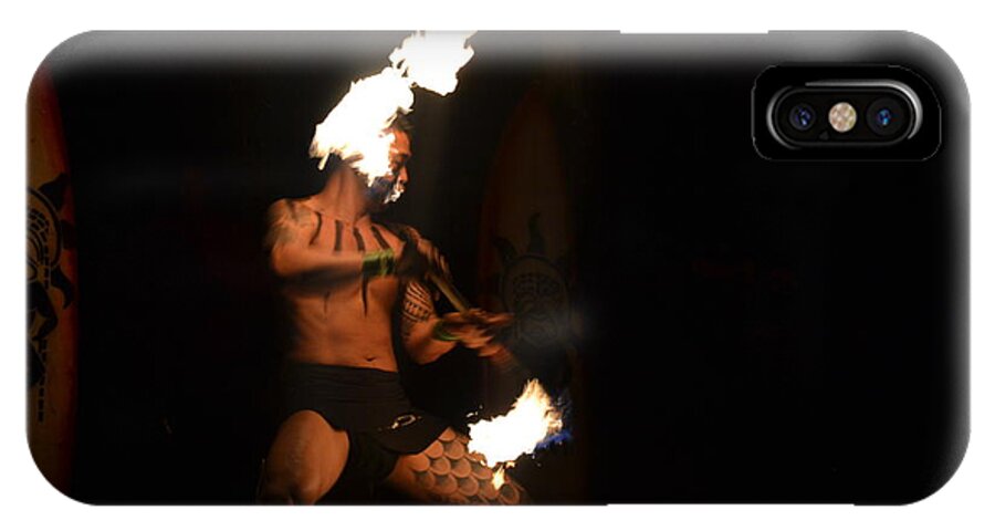 Hawaii iPhone X Case featuring the photograph Hawaiian Fire Dancer by Amanda Eberly