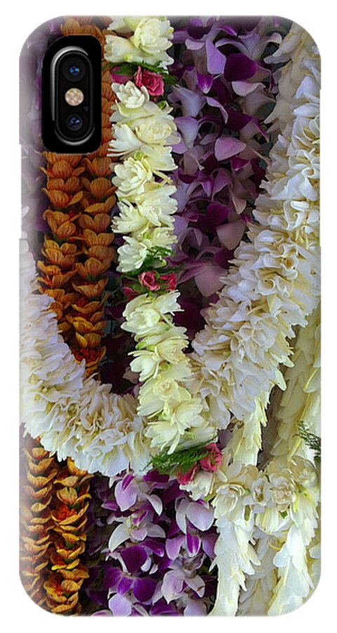 Hawaiian iPhone X Case featuring the photograph Hawaiian Leis by Angela Bushman