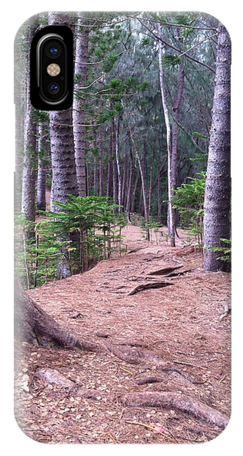 Hawaiian iPhone X Case featuring the photograph Hawaiian Tree Path by Angela Bushman
