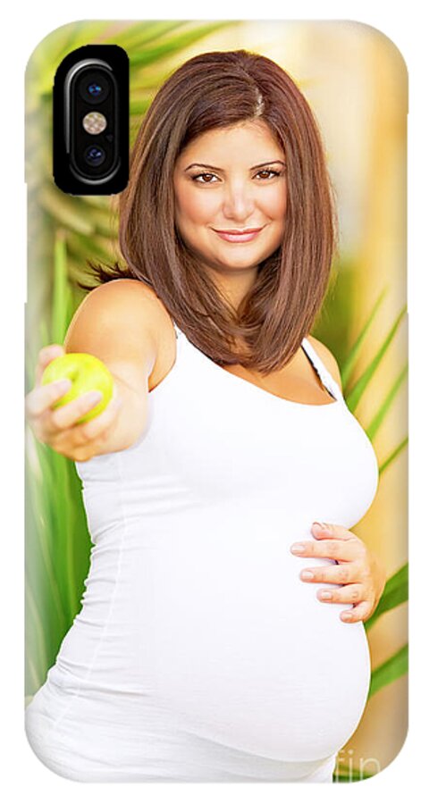 Abdomen iPhone X Case featuring the photograph Healthy eating for pregnants by Anna Om
