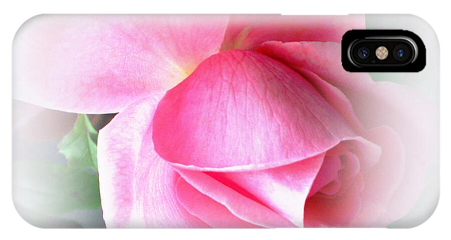 Pink Rose iPhone X Case featuring the photograph Heartfelt Pink Rose by Judy Palkimas