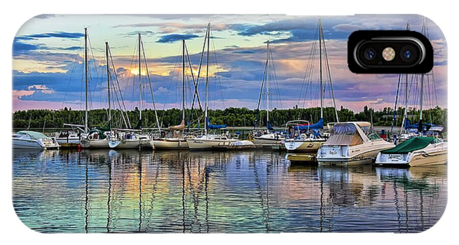 Boats iPhone X Case featuring the photograph Hecla Island Boats by Teresa Zieba
