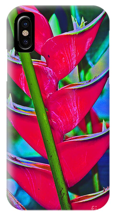 Heliconia iPhone X Case featuring the photograph Heliconia Abstract by Karen Adams