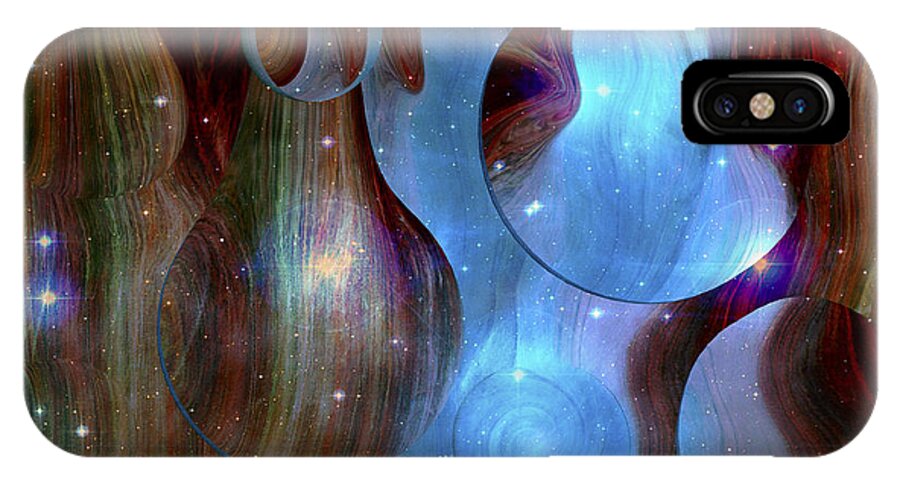 Hemispheres iPhone X Case featuring the digital art Hemispheres by Linda Sannuti