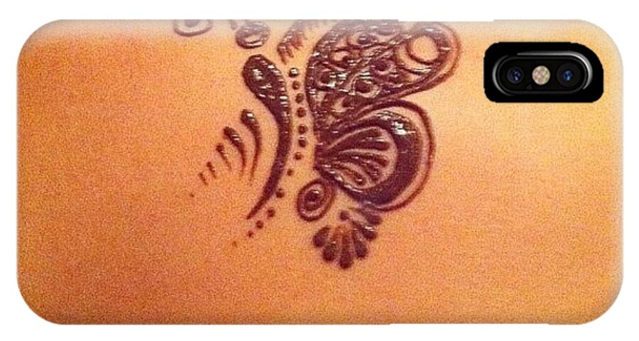 Butterfly iPhone X Case featuring the photograph #henna #tattoo #butterfly#dubai by Gauher Peerji