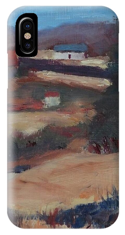 Rural iPhone X Case featuring the painting Herschel Hudson Plein Air by Carol Berning