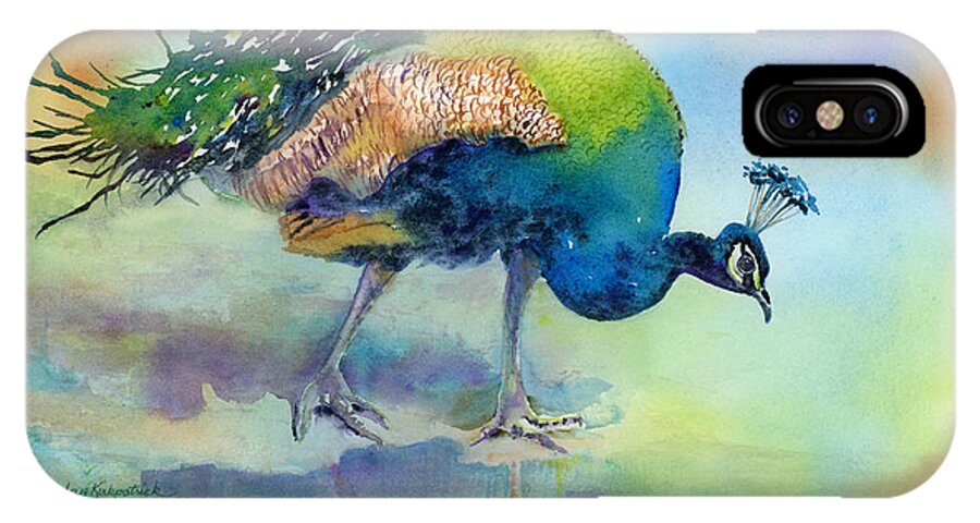 Peacock iPhone X Case featuring the painting Hey Good Lookin by Amy Kirkpatrick