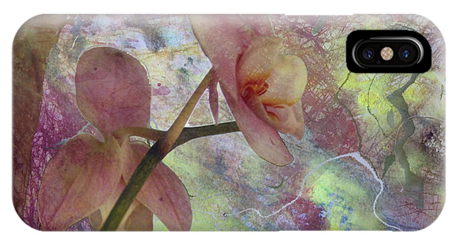 Mixed Media iPhone X Case featuring the mixed media Hidden Orchid by Donna Walsh