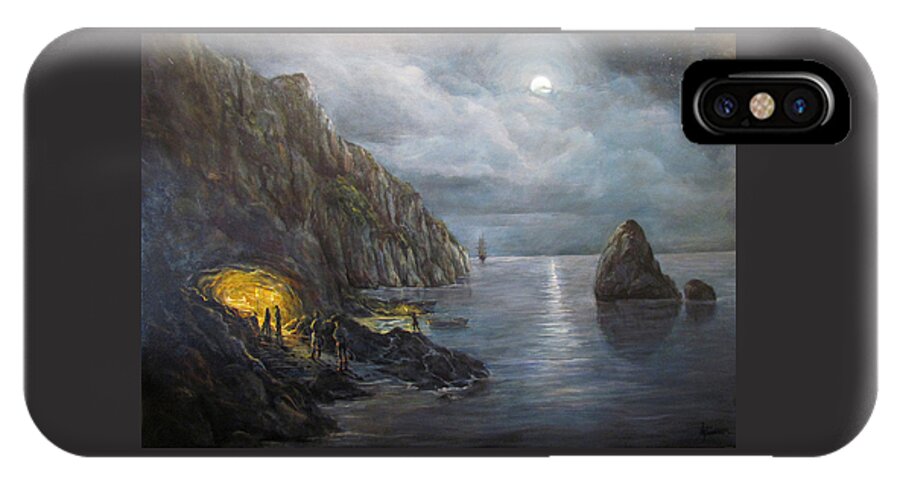 Nature iPhone X Case featuring the painting Hiding Treasure by Donna Tucker