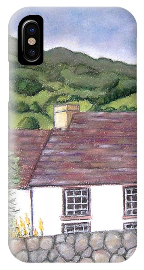 Scotland iPhone X Case featuring the pastel Highland Farmhouse by Laurie Morgan