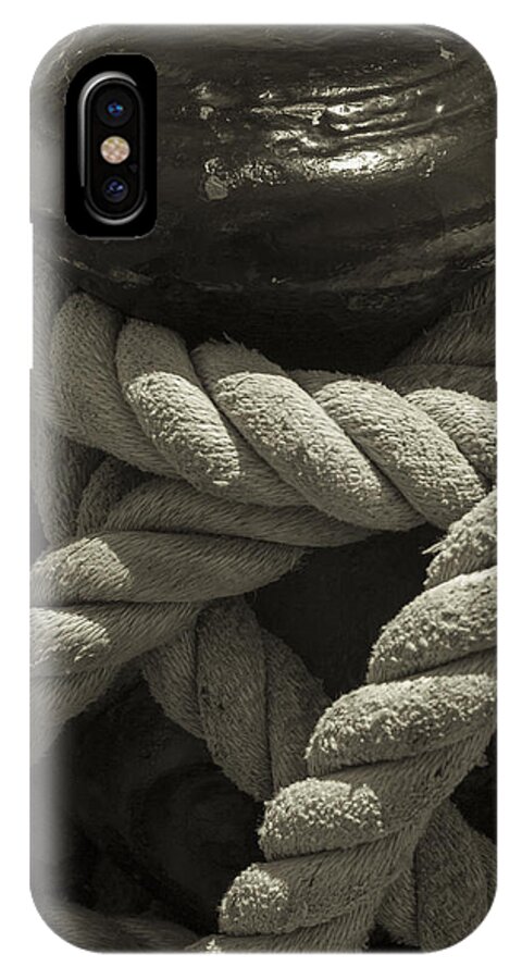 Splice iPhone X Case featuring the photograph Hold On Black and White Sepia by Scott Campbell