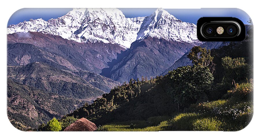 Annapurna iPhone X Case featuring the photograph Holy Annapurna South Photo By Artmif HDR by Raimond Klavins