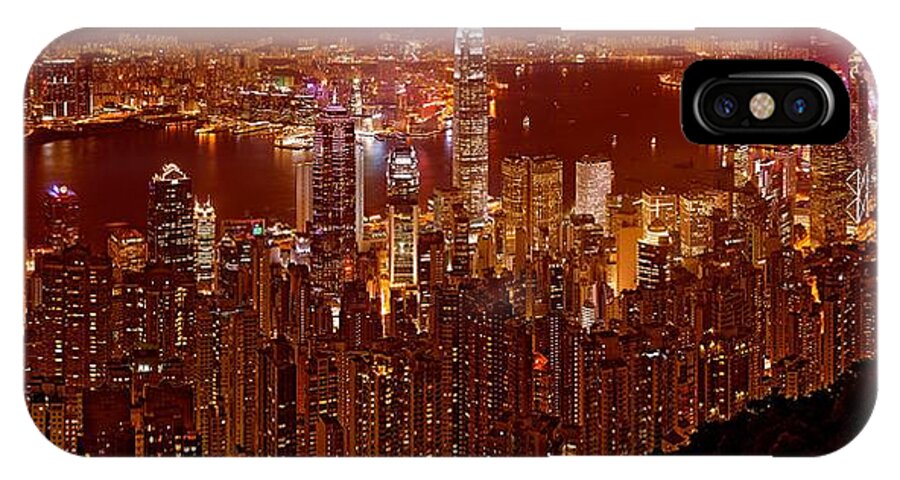 Hong Kong Prints iPhone X Case featuring the photograph Hong Kong In Golden Brown by Monique Wegmueller